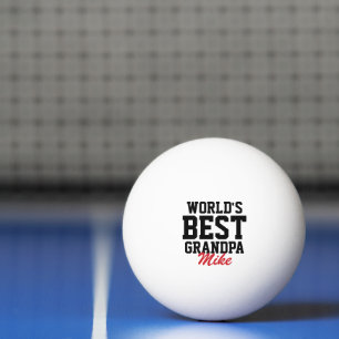 World's Best Grandpa Black and Red Father's Day Ping Pong Ball