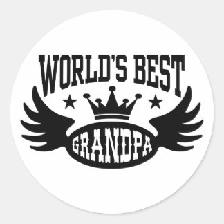 World's Best Grandpa Classic Round Sticker