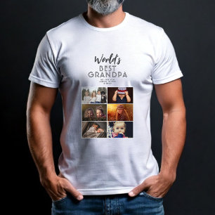 World's Best Grandpa Custom 6 Photo Collage T-Shirt