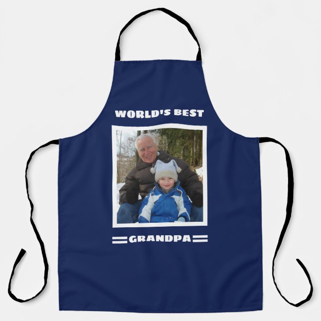 World's Best Grandpa Custom Photo Personalised Apron (Front)