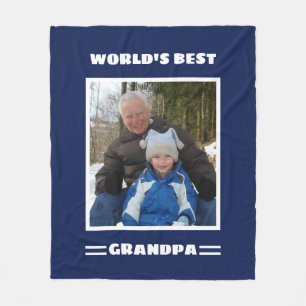 World's Best Grandpa Custom Photo Personalised Fleece Blanket