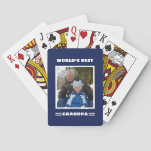 World's Best Grandpa Custom Photo Personalised Playing Cards