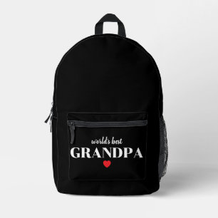 Worlds Best Grandpa Elegant Grandparents Day Printed Backpack