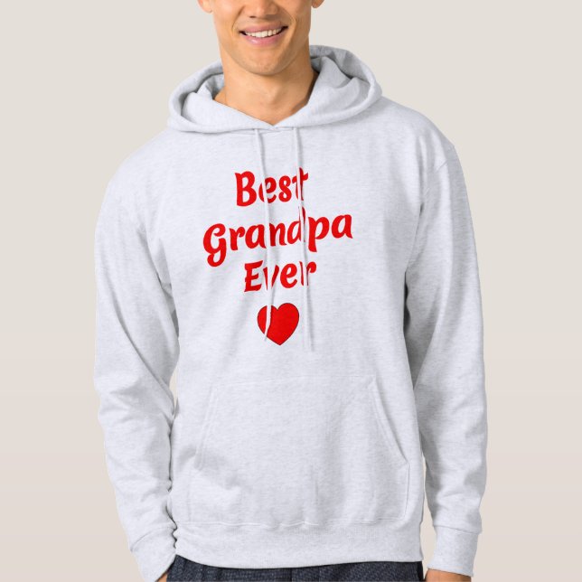 World's Best Grandpa Ever (Love Heart, Great Gift) Hoodie (Front)