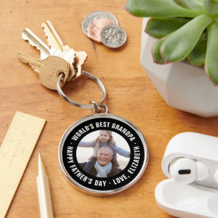 World's Best Grandpa Father's Day Photo Gift Key Ring
