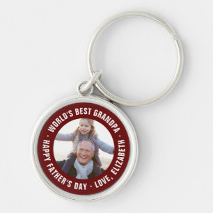 World's Best Grandpa Father's Day Photo Gift Key Ring