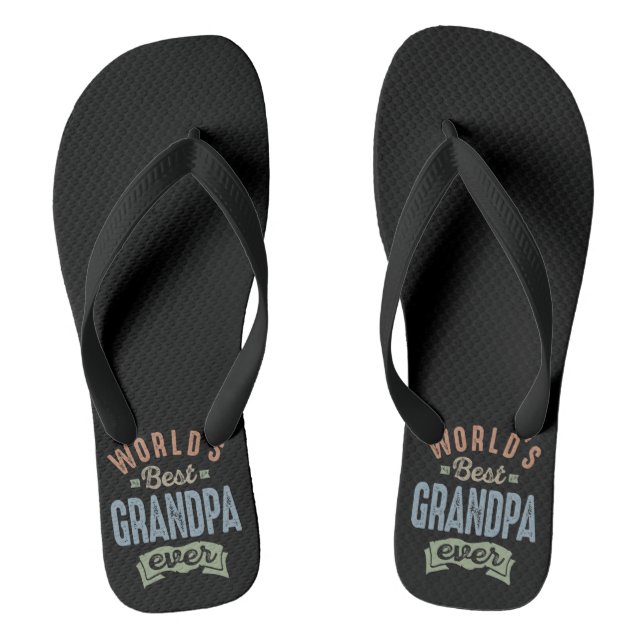 Worlds Best Grandpa Flip Flops (Footbed)