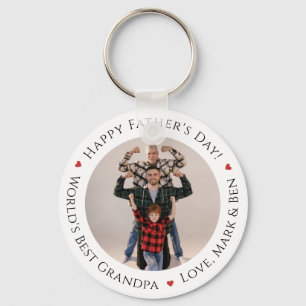 Worlds Best Grandpa Funny Photo Custom Fathers Day Key Ring
