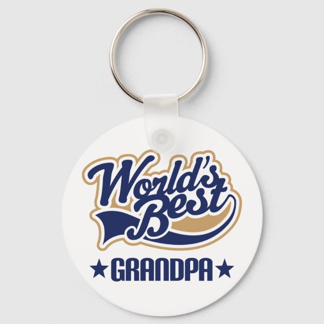 Worlds Best Grandpa Gift Key Ring (Front)
