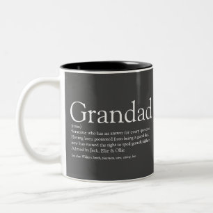 World's Best Grandpa Grandad Papa Definition Grey Two-Tone Coffee Mug