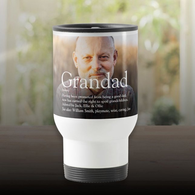Worlds Best Grandpa Grandad Papa Definition Photo Travel Mug (Worlds Best Grandpa Grandad Papa Definition Photo Travel Mug)
