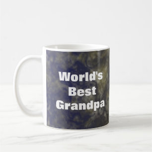 Worlds Best Grandpa Masculine Blue Gold Marbled Coffee Mug