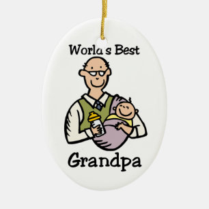 World's Best Grandpa ormanent Ceramic Tree Decoration