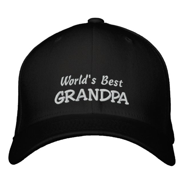 World's Best GRANDPA-Personalise Name Embroidered Hat (Front)