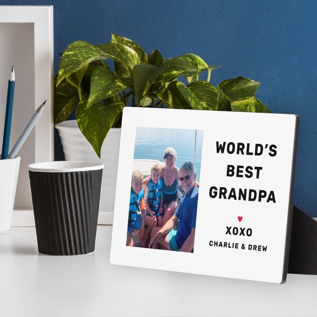 World's Best Grandpa Personalised Photo Plaque (Creator Uploaded)