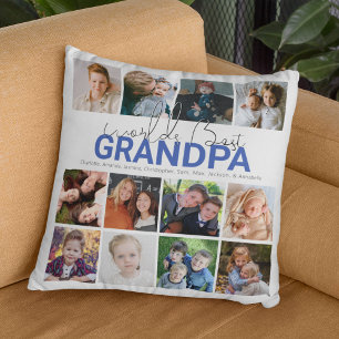 Worlds Best Grandpa   Photo Collage Cushion