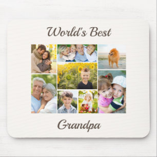 World's Best Grandpa Photo Collage   Mouse Mat