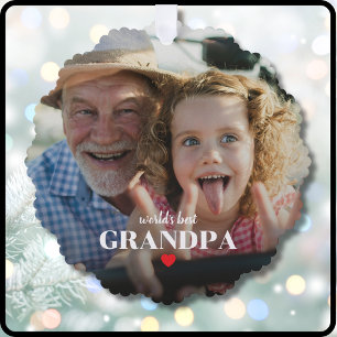 World's Best Grandpa Photo Gift For Grandad Tree Decoration Card