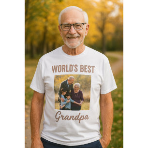 World's Best Grandpa Photo T-Shirt