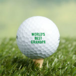 World's Best Grandpa Sports Golfer Green dad  Golf Balls<br><div class="desc">World's best grandpa golf balls. Modern,  green,  stylish golf balls.</div>