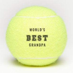 World's Best Grandpa Sports Lettering Monogram Tennis Balls