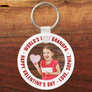 World's Best Grandpa Valentine's Day Photo Gift Key Ring
