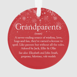 World's Best Grandparents Definition Christmas Ornament