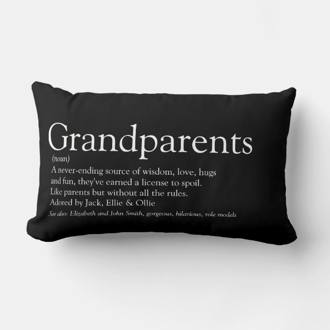 World's Best Grandparents Ever Definition Fun Lumbar Cushion (Front)