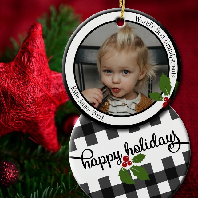 World's Best Grandparents Keepsake Christmas Ceramic Tree Decoration (Surprise the grandparents this holiday season with this lovely personalized Christmas ornament.)