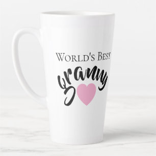 Worlds Best Granny Cute Heart White Elegant Latte Mug