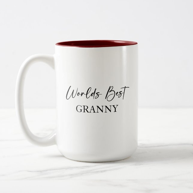 World's Best Granny & Most Loved Personalised Mug (Left)