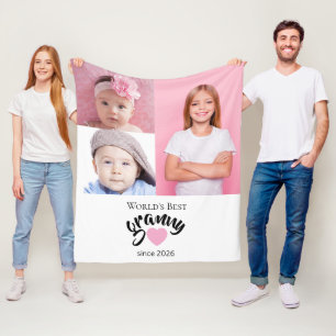 Worlds Best Granny Since Year 3 Photo Cute Fleece Blanket