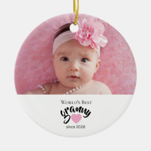 Worlds Best Granny Since Year Photo Cute  Ceramic Tree Decoration