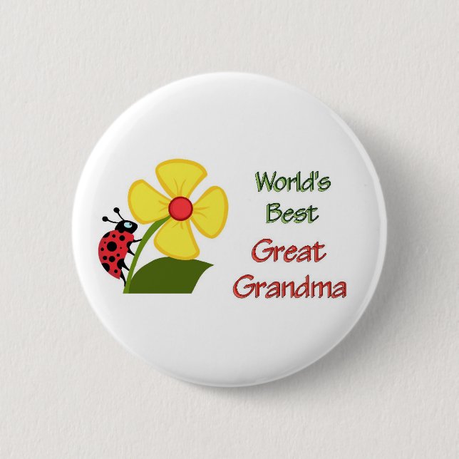 Worlds Best Great Grandma 6 Cm Round Badge (Front)