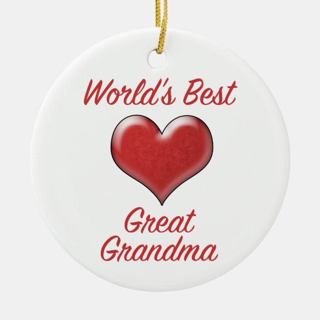 World's Best Great Grandma Ceramic Tree Decoration (Front)