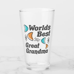 Worlds Best Great Grandma Retro Glass
