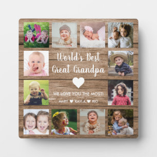 World's Best Great Grandpa Grandkids 12 Photo   Plaque