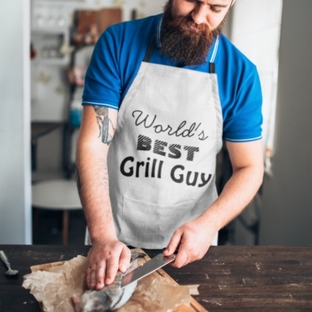 World's Best Grill Guy Quote Men's Long Apron (Creator Uploaded)