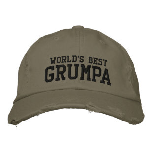 World's Best Grumpa   Funny Grandpa Personalised Embroidered Hat