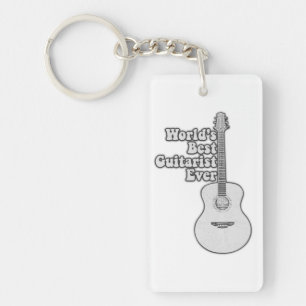 World's best guitarist ever. black and white key ring