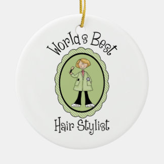 World's Best Hair Stylist Tees and Gifts Ceramic Tree Decoration