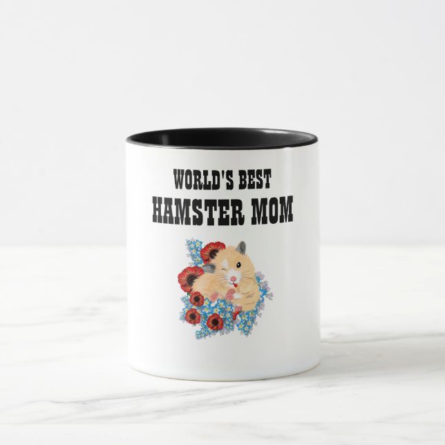 Worlds Best Hamster MOM - Syrian Golden Honey Cute Mug (Center)