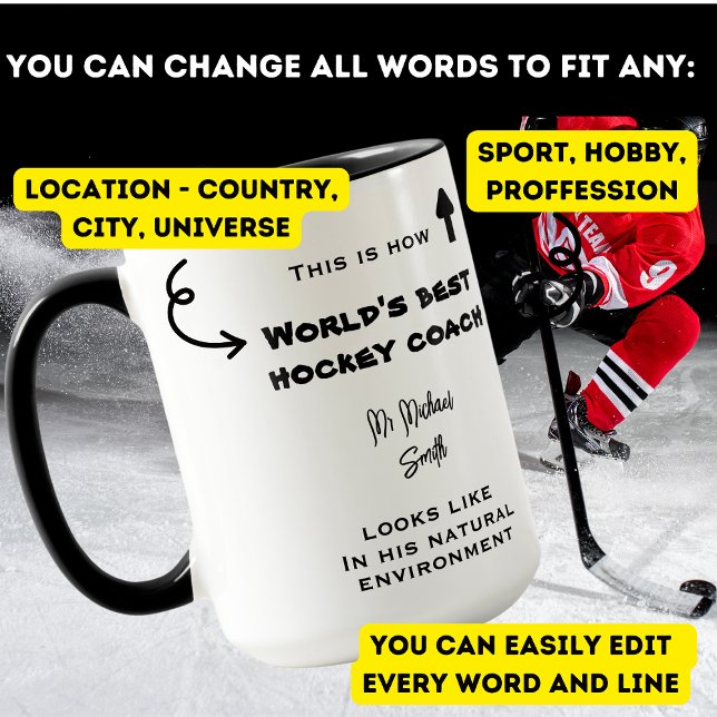 Worlds best hockey coach christmas gift funny  mug (Creator Uploaded)