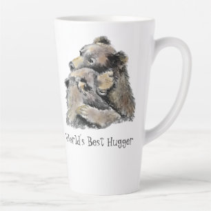 World's Best Hugger Fun Bear Hug Quote Latte Mug