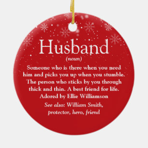World's Best Husband Definition Christmas Photo Ceramic Tree Decoration