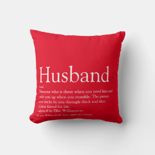 World's Best Husband Definition Modern Red Cushion