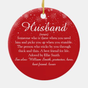 World's Best Husband Definition Photo Christmas Ceramic Tree Decoration