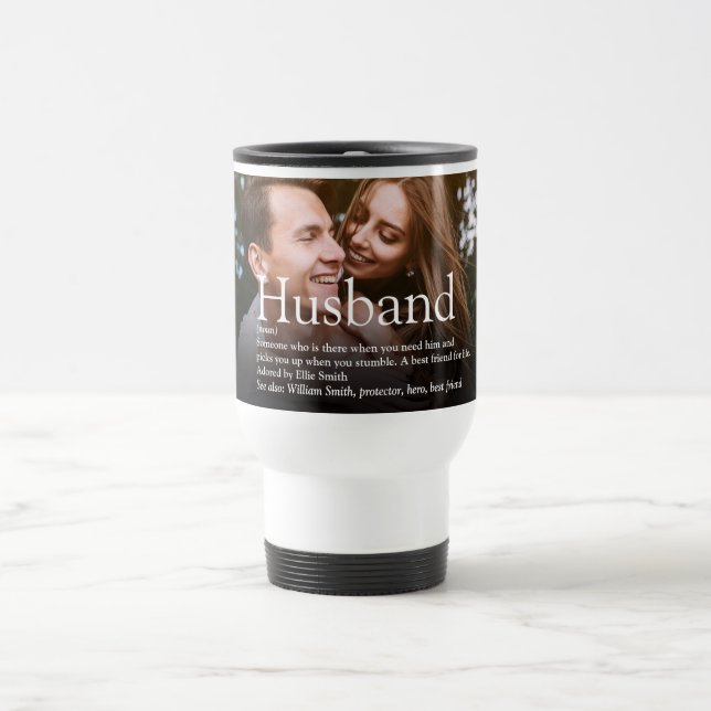 World's Best Husband Ever Definition Photo Travel Mug (Center)