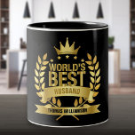 World's Best Husband Gold Black Two-Tone Coffee Mug<br><div class="desc">Personalise for the world's best husband to create a unique gift. A perfect way to show him how amazing he is every day. Designed by Thisisnotme©</div>