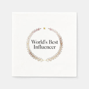 World's Best Influencer T-Shirt Funny Content Crea Napkin